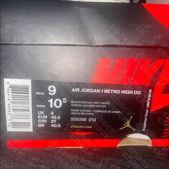 Air Jordan 1 Shadow (2018) Size 9 555088-013